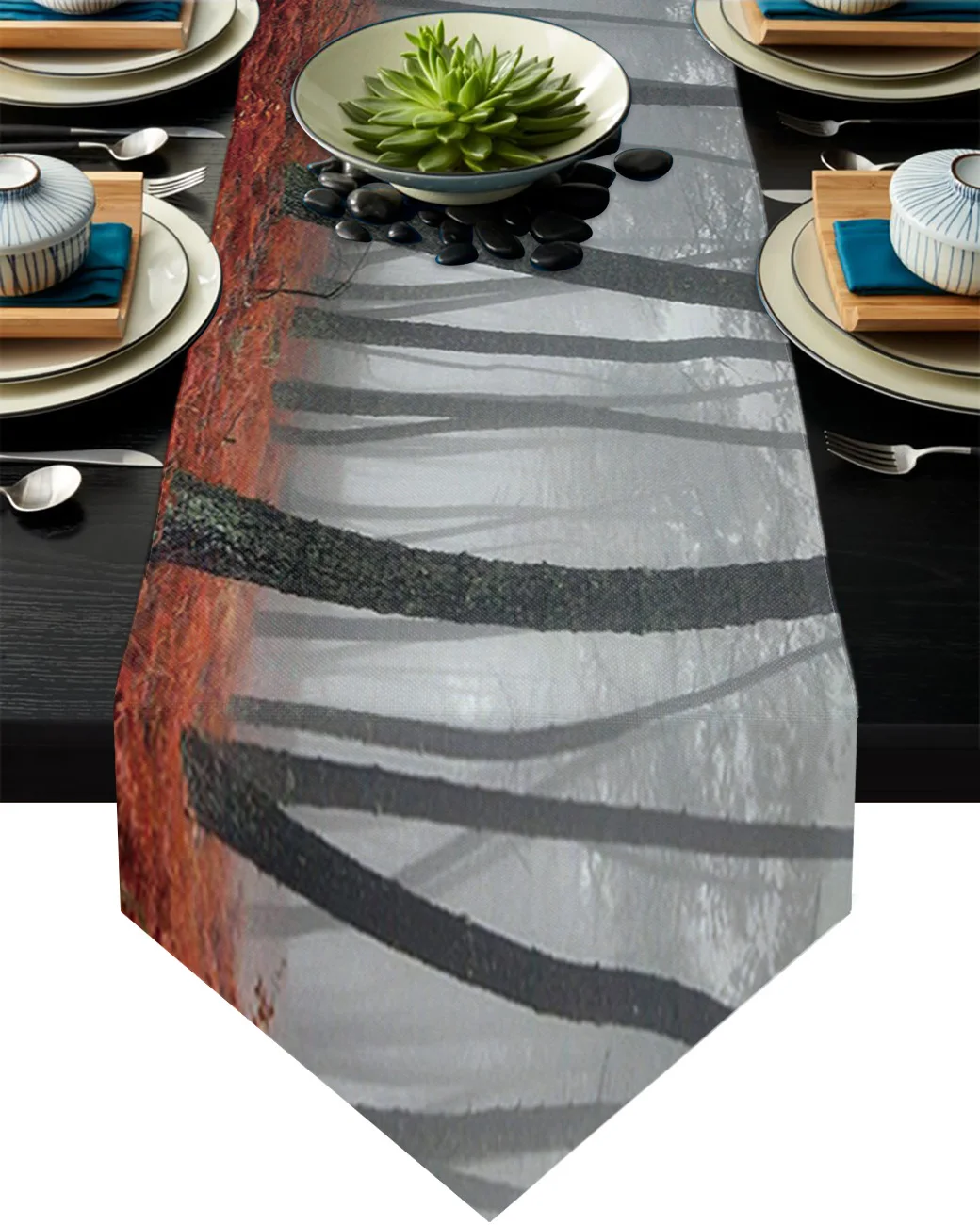 

Red Leaves Forest Table Runner Kitchen Dinning Table Decor Wedding Table Decor Tablecloth and Placemats