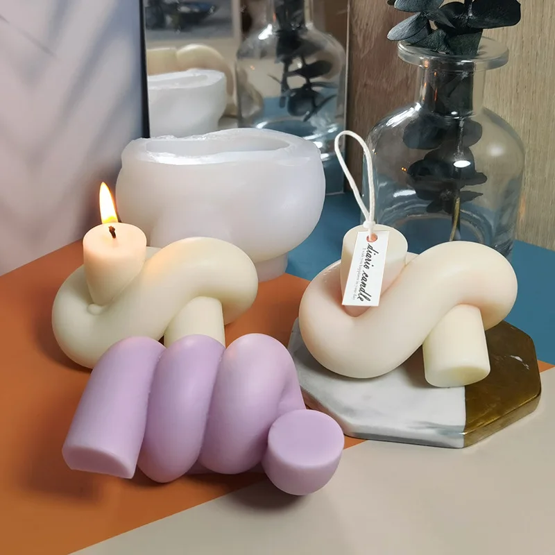 

Aromatherapy Candle Mold Geometric Knot Rope Ball Silicone Candles Mold For Soap Silicone Mould 3D DIY Craft Candle Making Mold