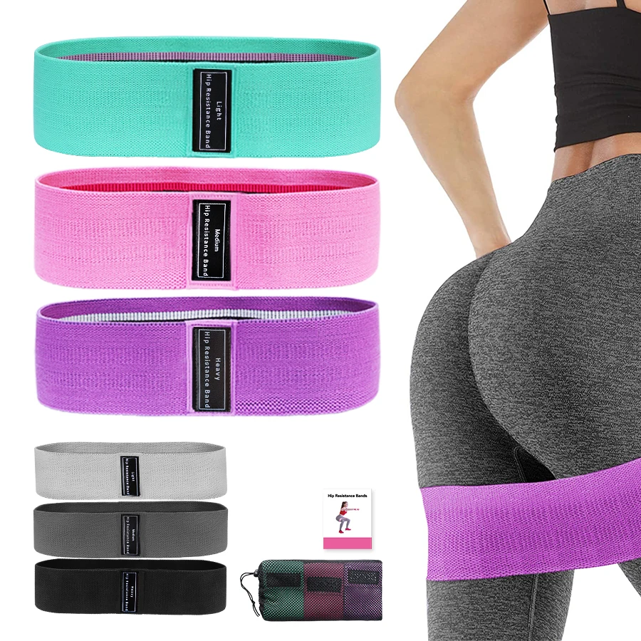 

Fabric Resistance Hip Booty Bands Glute Thigh Elastic Workout Bands Squat Circle Stretch Fitness Strips Loops Yoga Gym Equipment