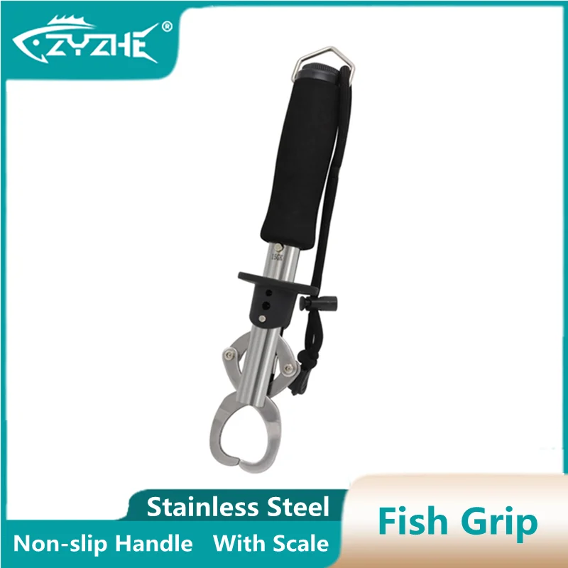 

ZYZ Fish Controller 304 Stainless Steel 40KG Pulling Force With Weighing Anti-drop Rope Fish Gripper Sea Freshwater Fishing Tool