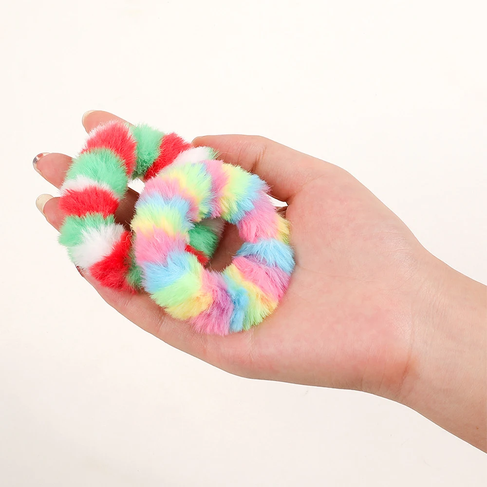 

Women Cute Colorful Fluff Plush Soft Elastic Hair Bands Ponytail Hold Hair Tie Scrunchie Rubber Band Fashion Hair Accessories