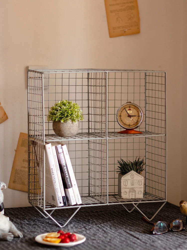 Железная напольная книжная полка для гостиной стеллаж хранения декоративная