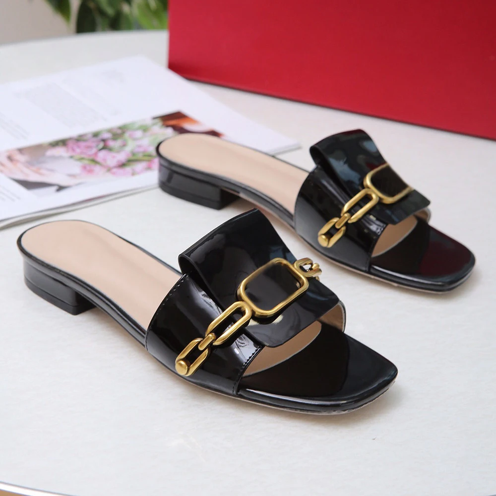 Женские босоножки на плоской подошве повседневные сандалии с квадратным носком