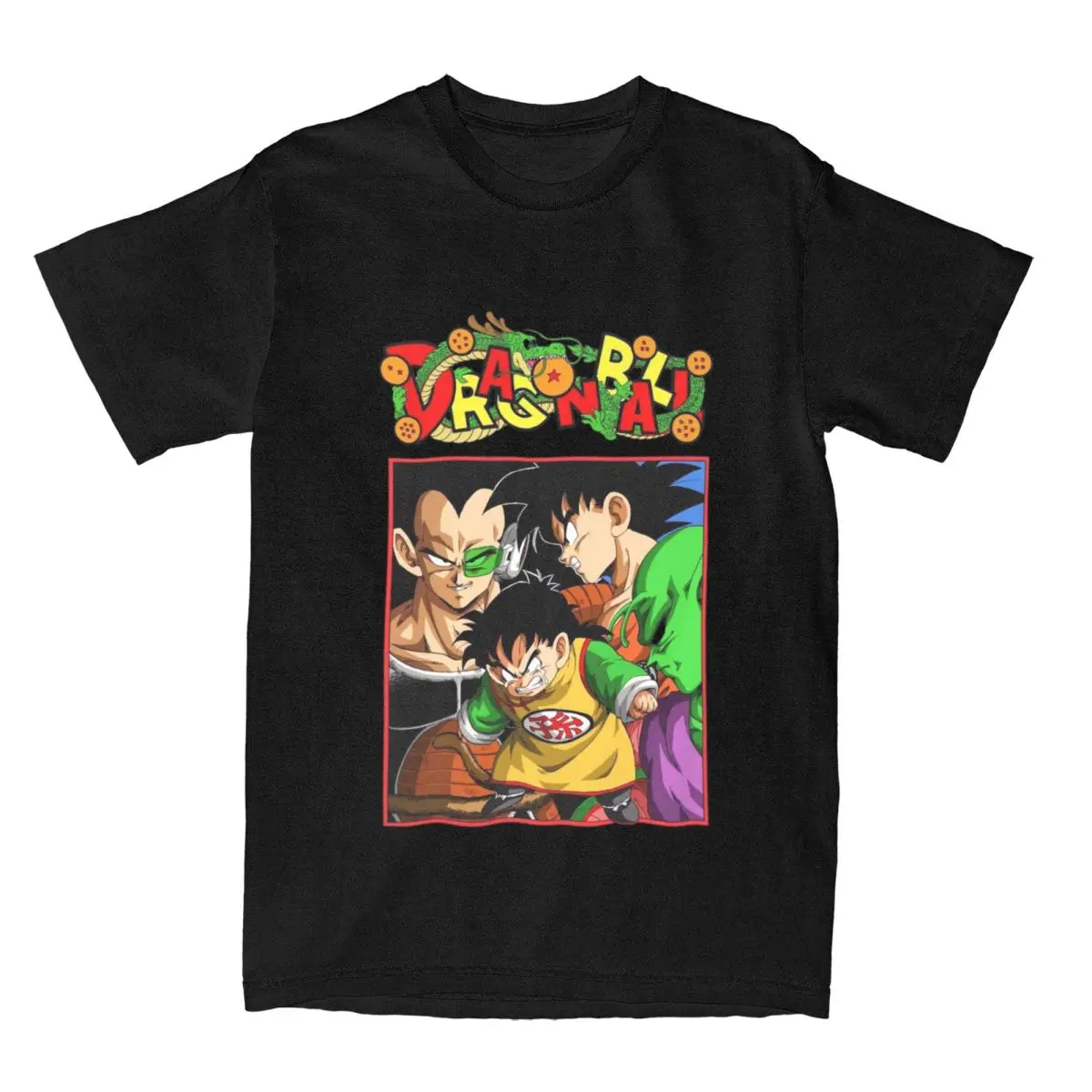 Фото Футболки Dragon Ball Saiyan Encounter для мужчин и женщин, 100% хлопок, юмористические футболки с круглым вырезом, футболки с короткими рукавами, одежда с принтом №4
