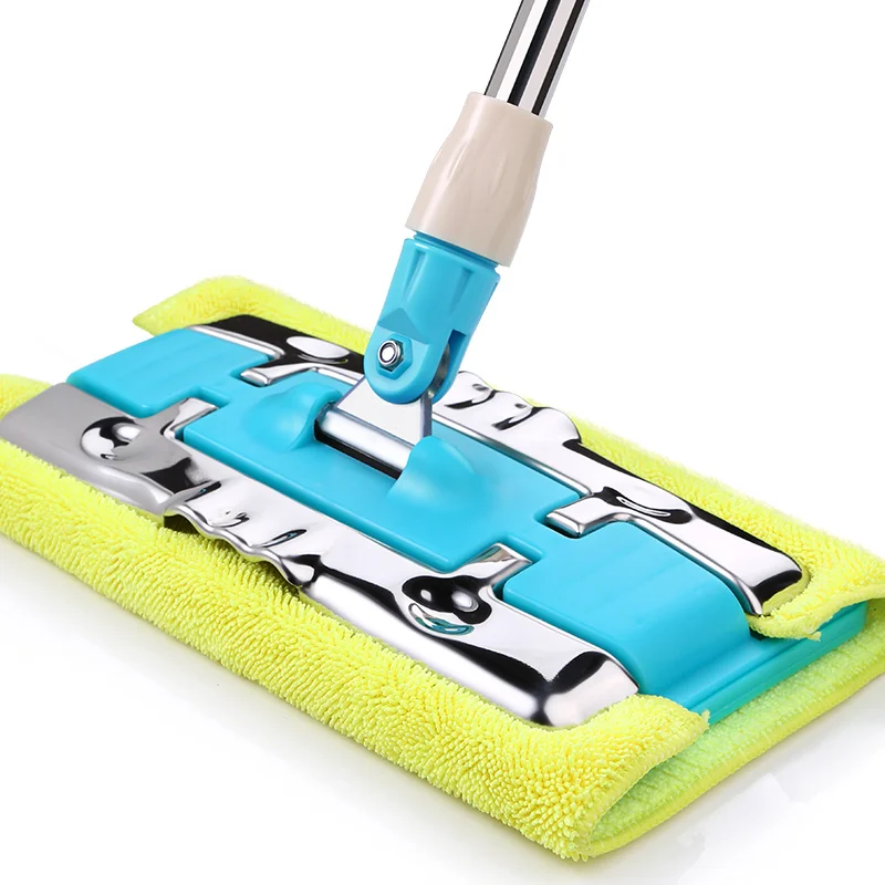 

Wet Mops High Quality Clamp Mop Microfiber Cloth Wood Tiles Floor Mop 360° Rotating Dust Flat Lazy Mop Large Steady Mop