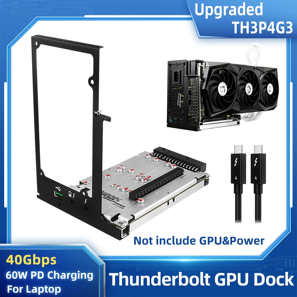 Aggiornato muslimatthunderbolt-compatibile GPU Video Card Dock Laptop a scheda grafica esterna per Notebook Macbook PD 60W 40gbps