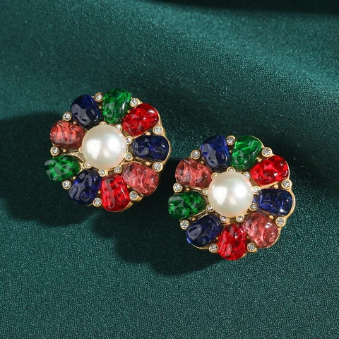 Стеклянные серьги-гвоздики STALAIT