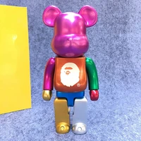 new arrival 400 bearbrick electroplate colorful bape monkey 28cm fashion toys pvc action figure in boxed