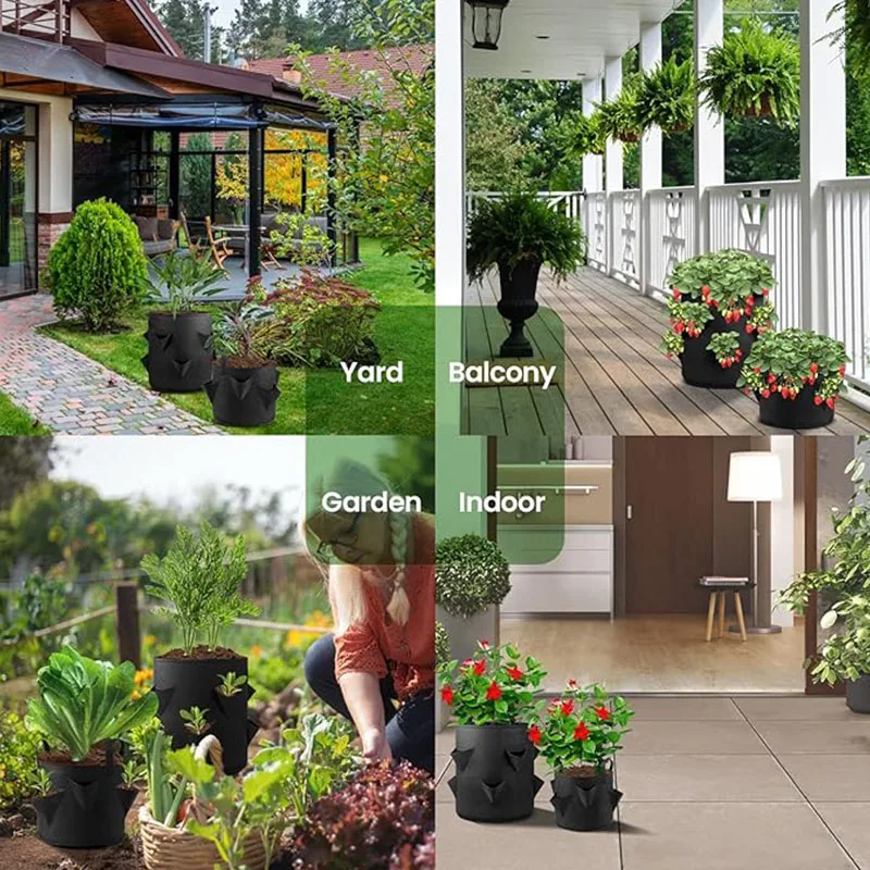 Сажалка для клубники сумка выращивания растений дышащая фетровая с 6 боковыми