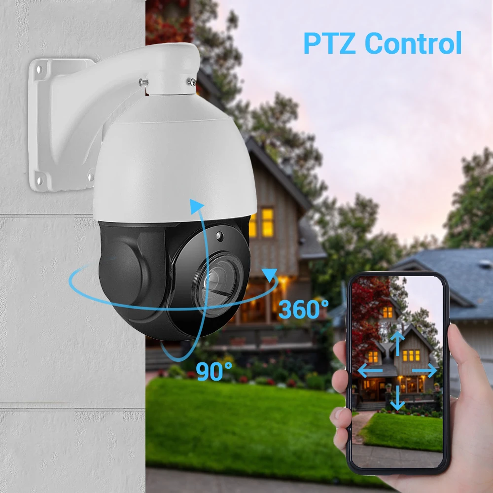 Купить IP-камера SONY IMX451, 8 МП 30XZoom PTZ, Ultra HD 4K POE, уличная Водонепроницаемая камера с двухсторонним аудио, слот для SD-Карты P2P H.265