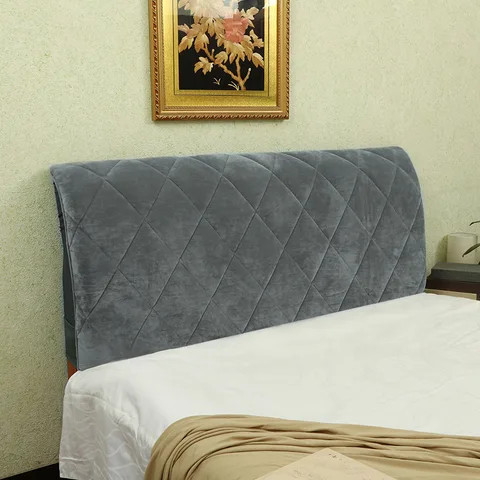 Однотонный чехол для кровати с коротким штативом, полное покрытие, пылезащитный Бархатный Чехол для задней панели кровати 1,5 м 1,8 м 2 м