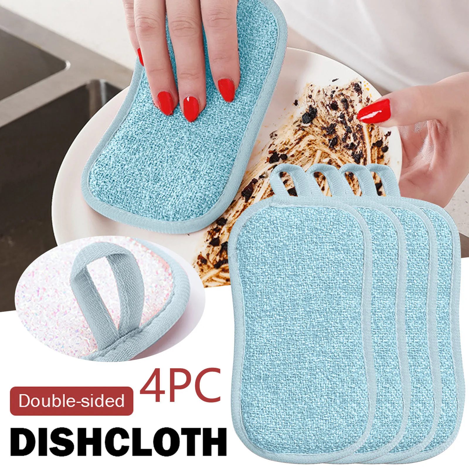 

Двусторонняя утолщенная губка для мытья посуды, очиститель для мытья кухни, кушетки