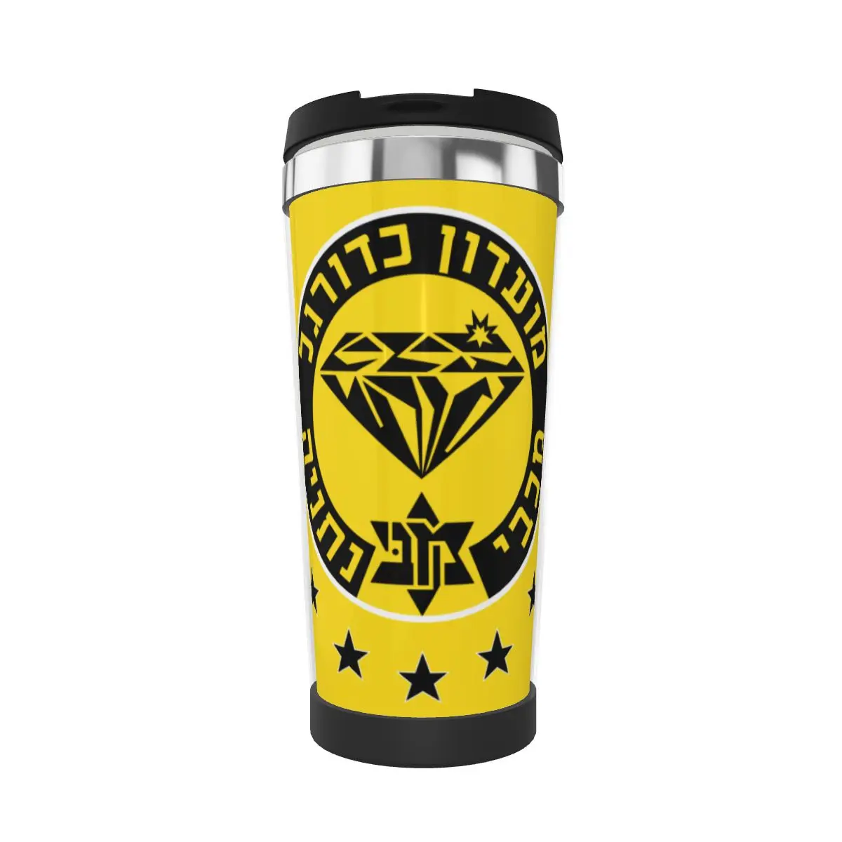 

Maccabi Netanya Coffee Cup Double insulated stainless steel 304 Plastic shell rotating base Water cup for car cafe office home