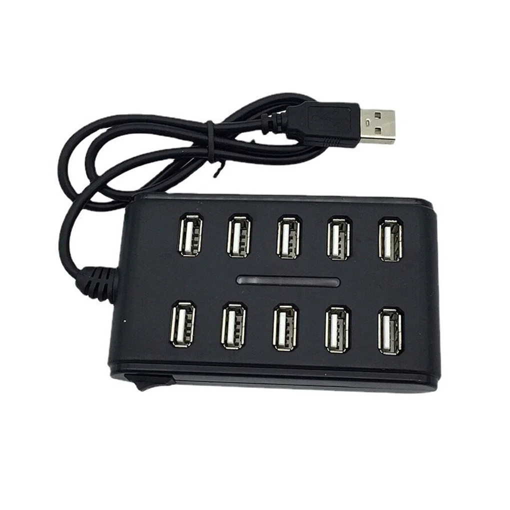 

USB 2 0 Hub Universal USB-A Adapter 10 Ports Converter 480Mbps Splitter