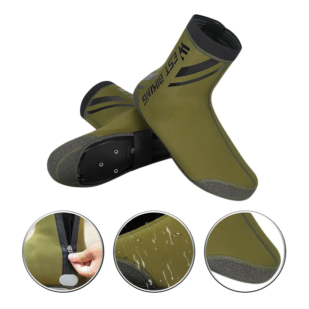 

1 пара теплых водонепроницаемых чехлов для обуви для велоспорта, отражающие чехлы для обуви для езды на велосипеде