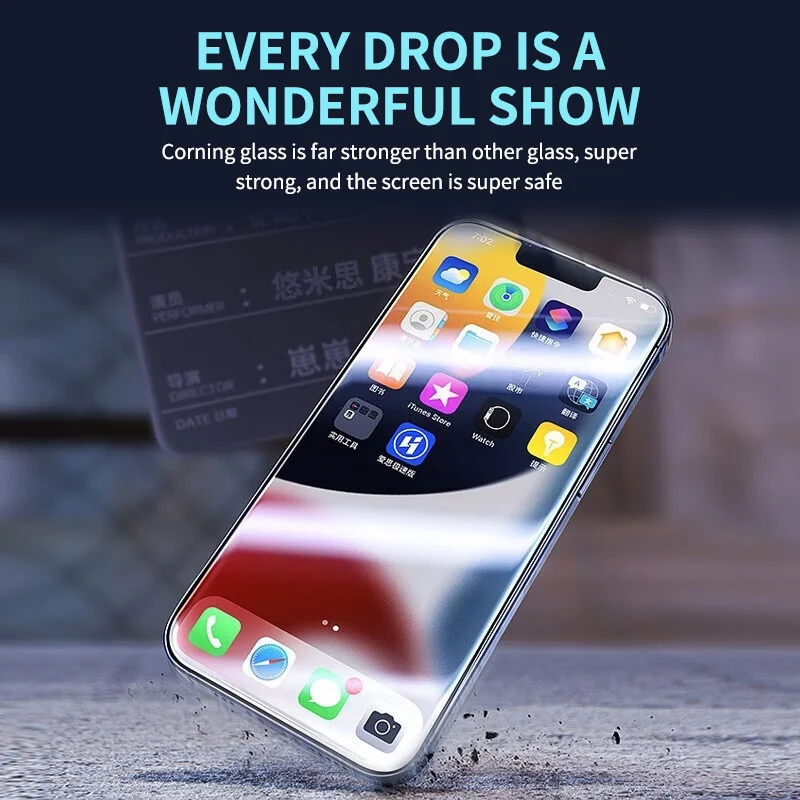Закаленное стекло для iPhone 14 13 12 11 Pro Max, Защитная пленка для iPhone 14 6 7 8 Plus X XR XS MAX, пленка для защиты экрана, 2 шт. (art.: 3920bf85b85dd) - 3920bf85b85dd