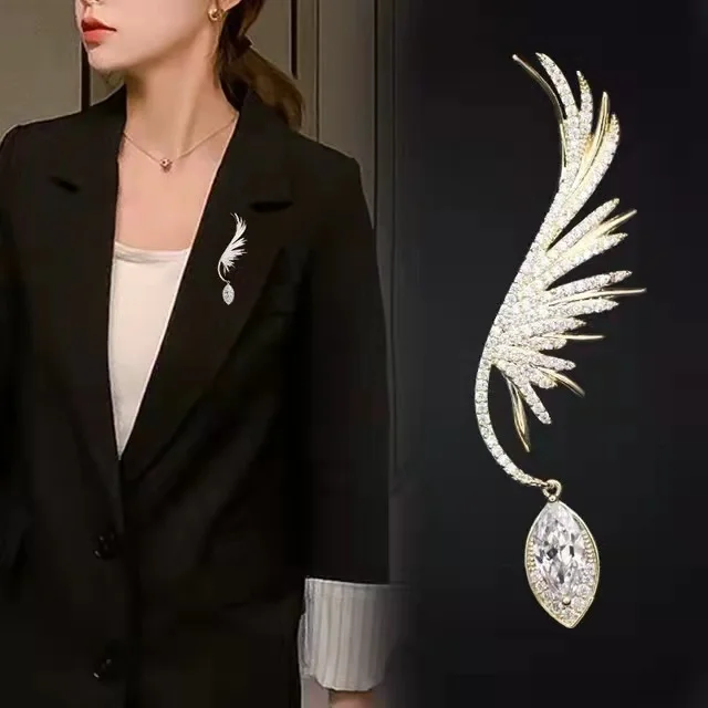 

European and American popular wing teardrop brooch