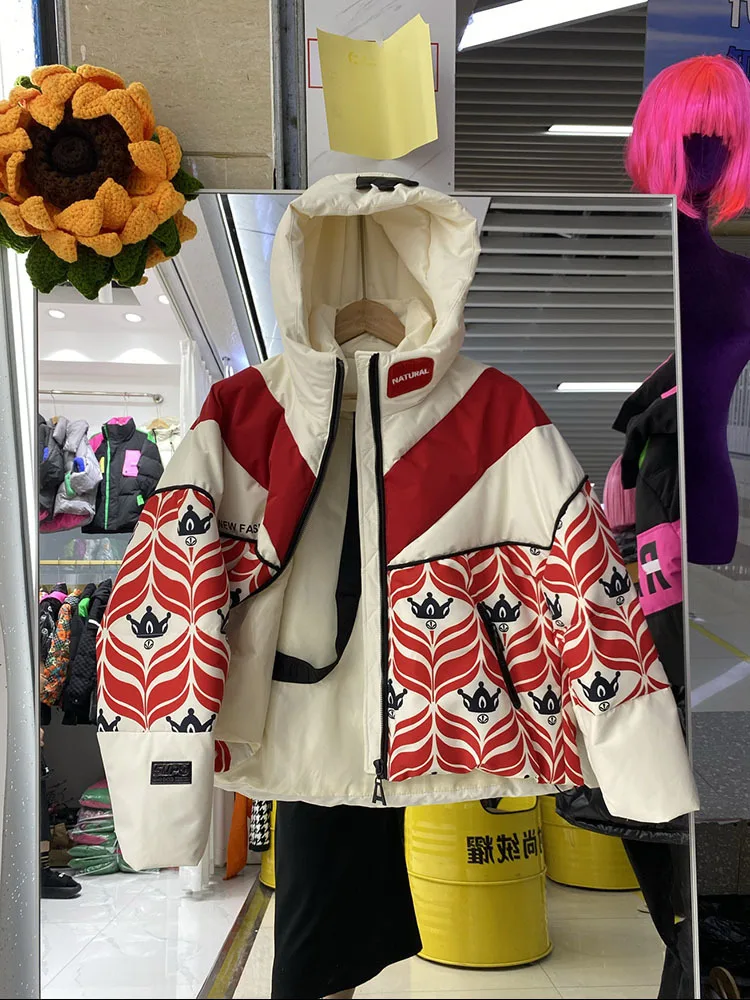 Женский пуховик короткие повседневные пальто зимнее теплое утолщенная модная