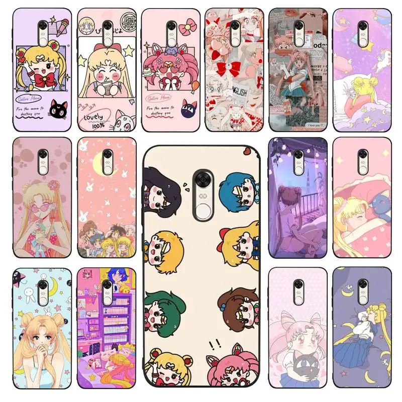 

BANDAI Sailor Moon Phone Case for Redmi 5 6 7 8 9 A 5plus K20 4X 6 cover