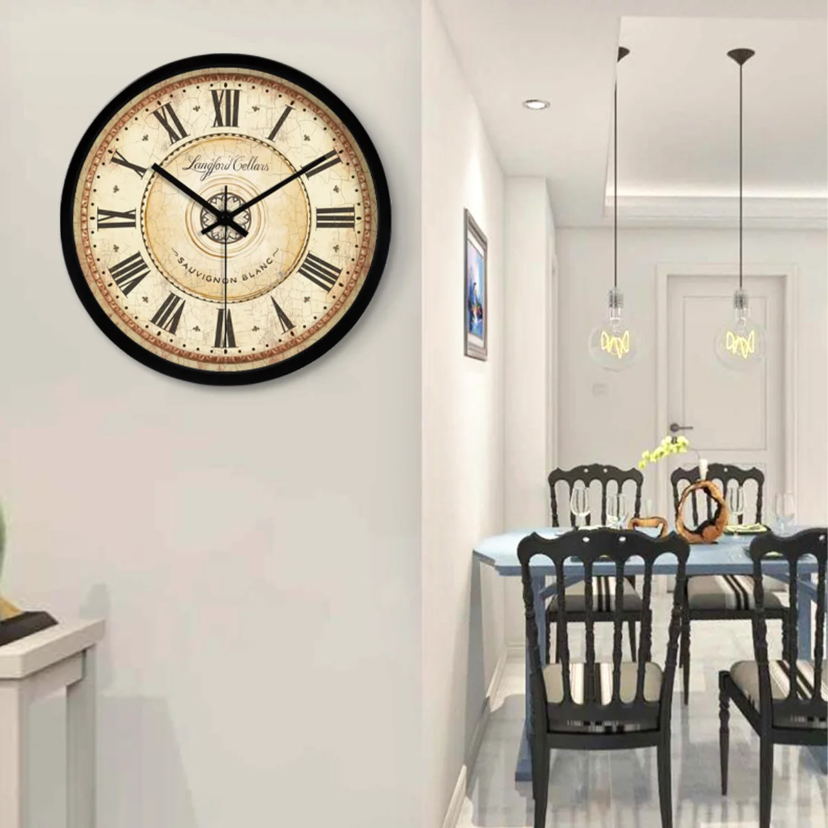 

American hanging clock simple living room retro personality modern quartz creative European pastoral clock