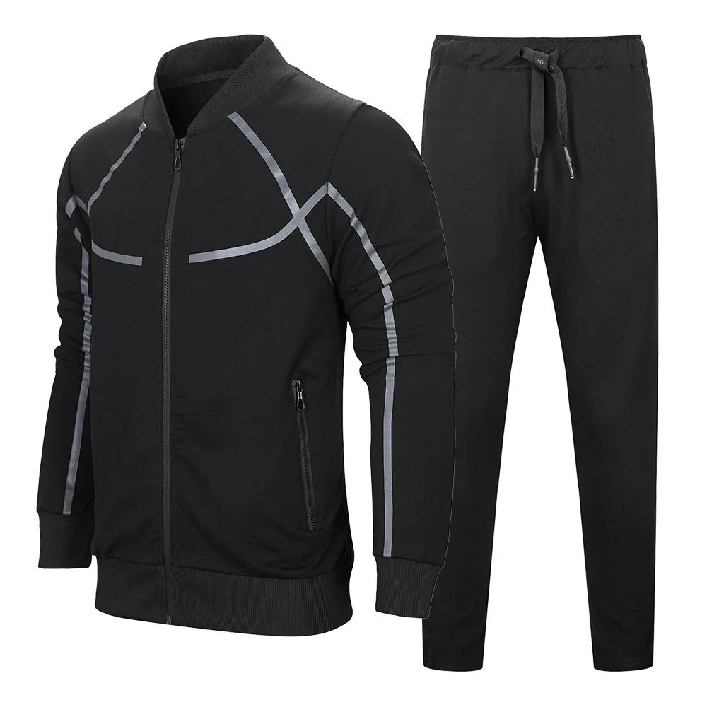 Two Piece Set Spring Autumn Men's Casual Suit Running Sports Fashion Plus Size Men Clothing Clothes for Outfit |