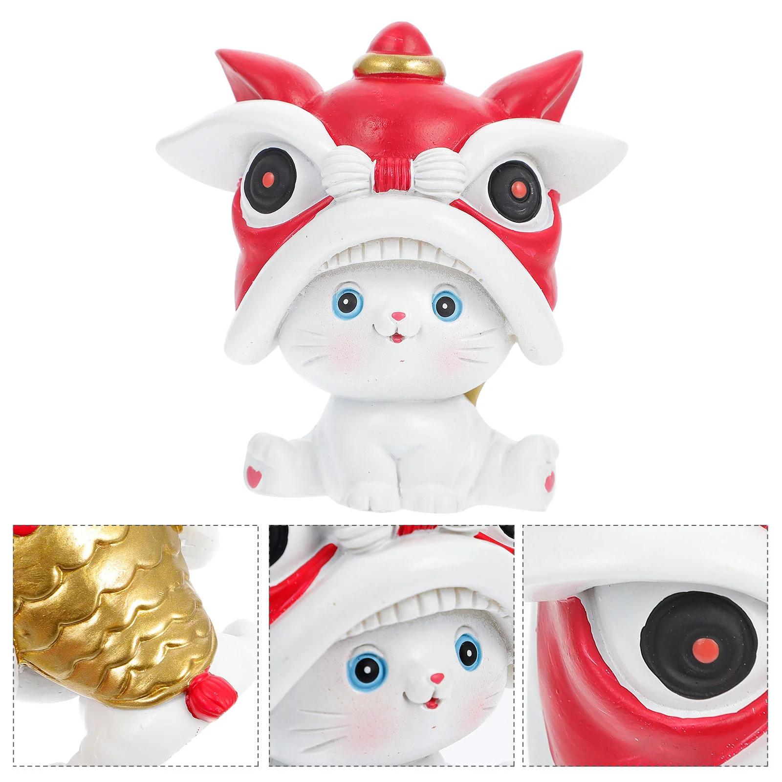 

1 Pc Durable Cartoon Auspicious Festive Lion Ornament Desktop Adorn Resin Crafts