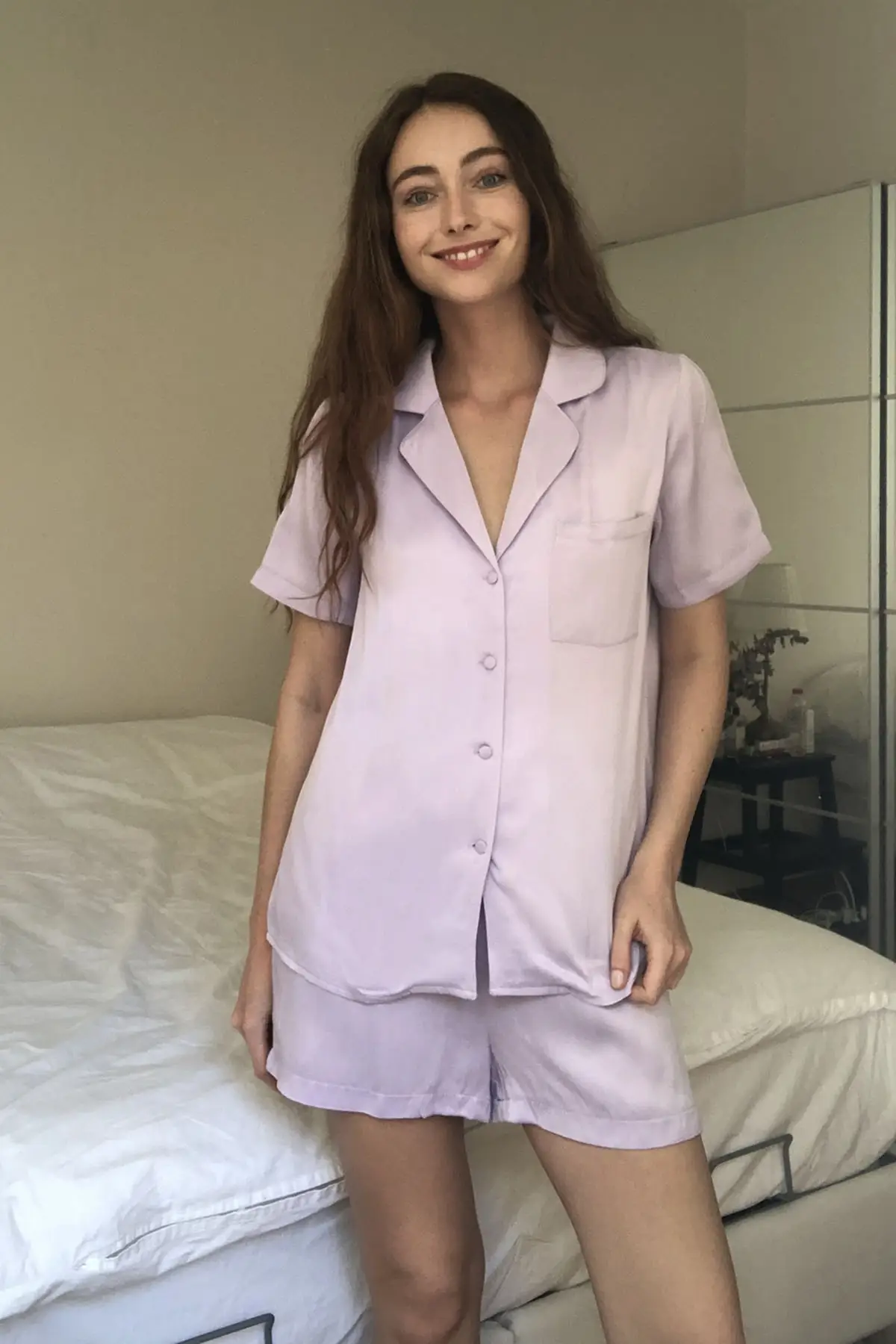 

Trendyol Piping Satin Pajamas set THMSS20PT0192