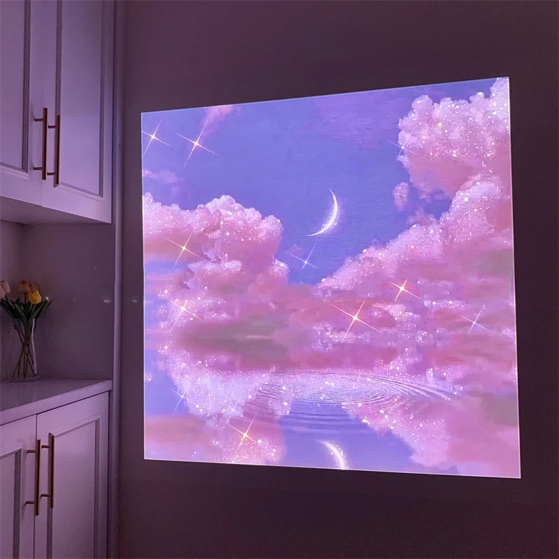 Проектор ночного света Fantasy Sky Sea Sunset с проекцией фона горы Фудзи и тюльпанов для декорирования комнаты и подарков фотографии.