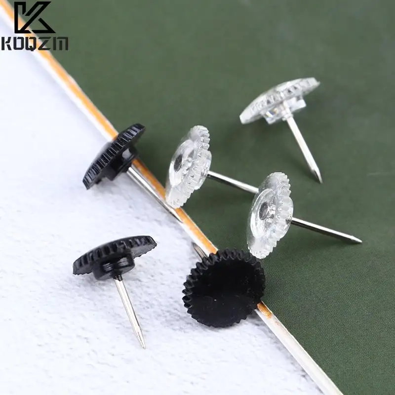 

100Pcs Transparent Map Pins Multi-purpsoe Gear-like Pushpins Decor Thumb Tacks