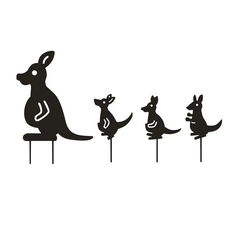 

4pcs Family Stakes Gardening Insert Ornaments Iron Yard Art Outdoor Garden Backyard Lawn Decor