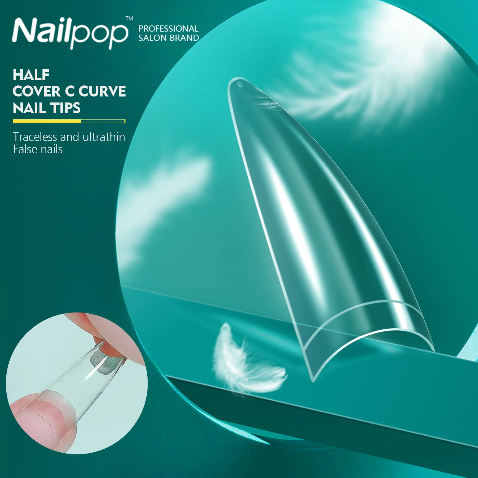 Nailpop C изогнутые типсы для ногтей, полуобложка, искусственные акриловые ногти, стилеты, квадратные нажимные инструменты для искусственных ногтей, 100/110/120 шт. Nailpop C изогнутые типсы для ногтей, полуобложка, искусственные акриловые ногти, стилеты, квадратные нажимные инструменты для искусственных ногтей, 100/110/120 шт.