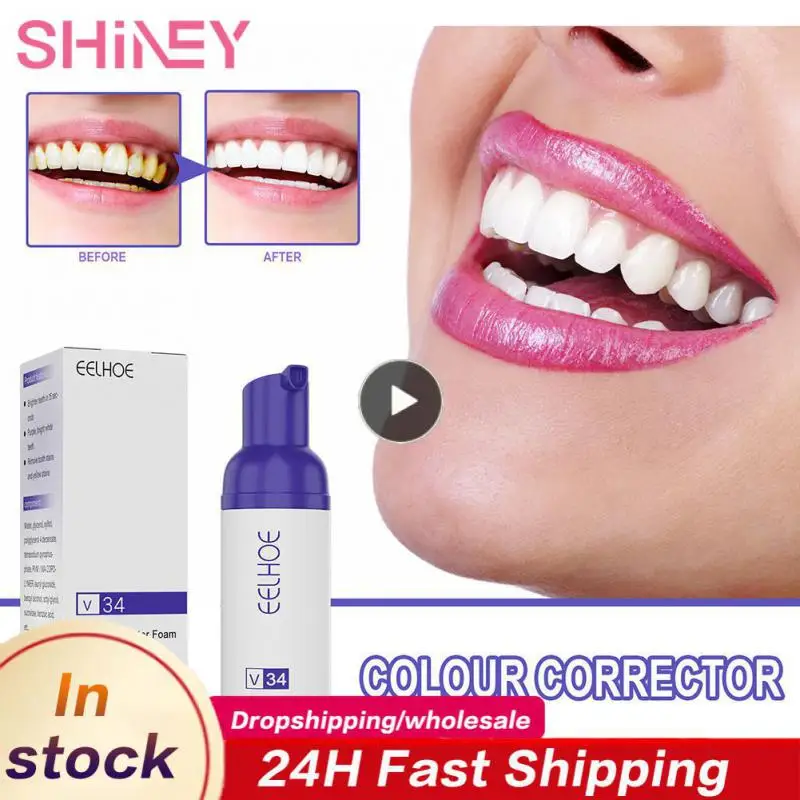 

45 Ml V34 Teeth Whitening Toothpaste Mousse Foaming Deep Cleaning Tartar Removes Yellow Stains Fresh Breath Oral Hygiene TSLM1