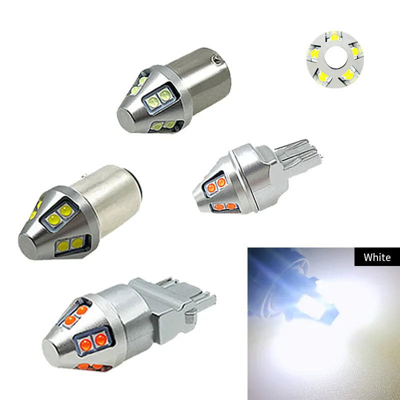 Лампа светодиодная для указателей поворота 10X 1156 BA15S P21W PY21W 1157 BAY15D P21/5W 3030 10SMD T20 7440