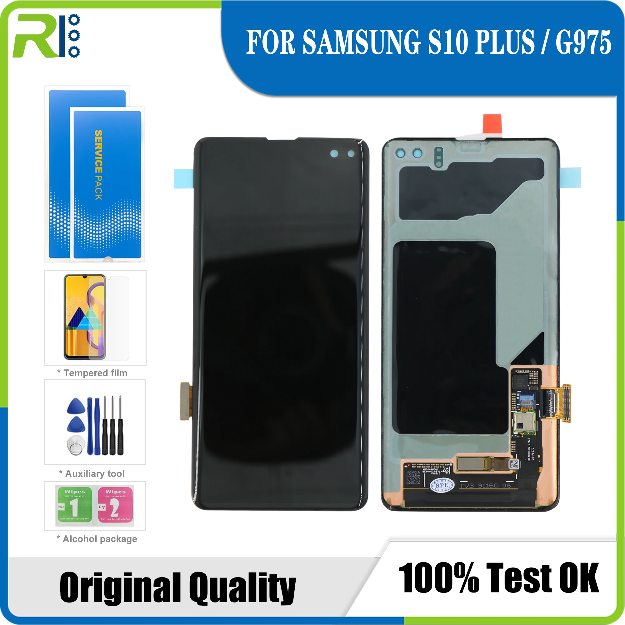 

100% Original 6.4 LCD For SAMSUNG Galaxy S10 PLUS SM-G9750 G975F Display Touch Screen Digitizer Replacement With Service Pack