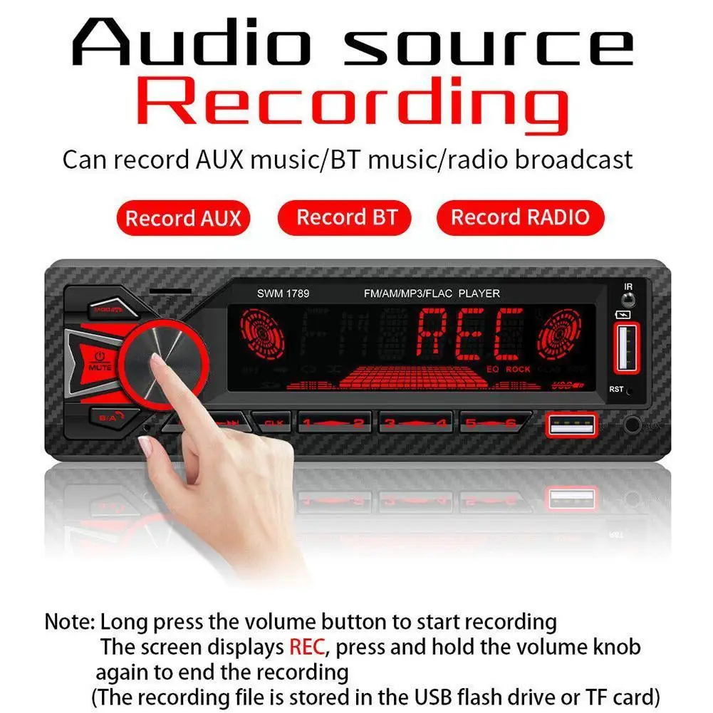 

New SWM 1789 Bluetooth Car MP3 Player Plug-in Card Flash Drive Capacity Replacement Large TF Support Dvd USB Radio Cd Car C A9M0