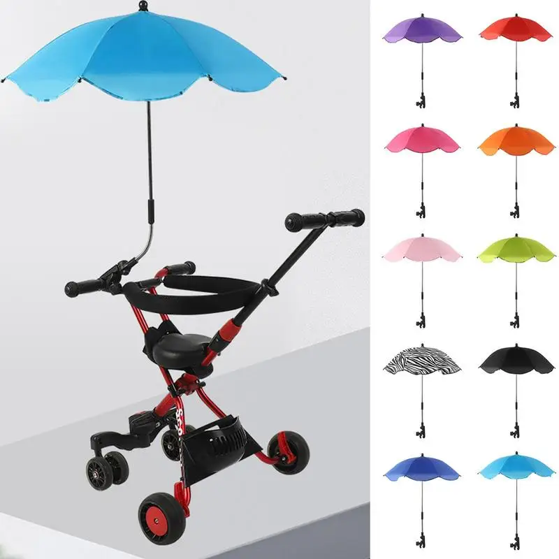 

Universal Baby Stroller Folding Umbrella UV Protection Rainproof Infant Stroller Cover Umbrella 360 Degrees Adjustable Sunshade