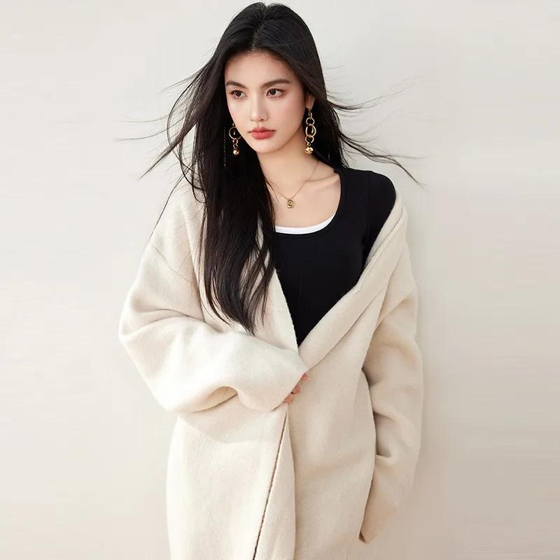 Женские вязаные длинные кардиганы Новое поступление 2024 осень простой стиль с