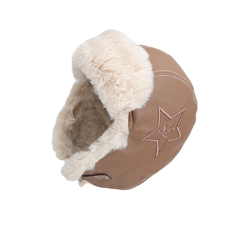 Женская шапка-ушанка меховая теплая зимняя лыжная шапка ветрозащитная