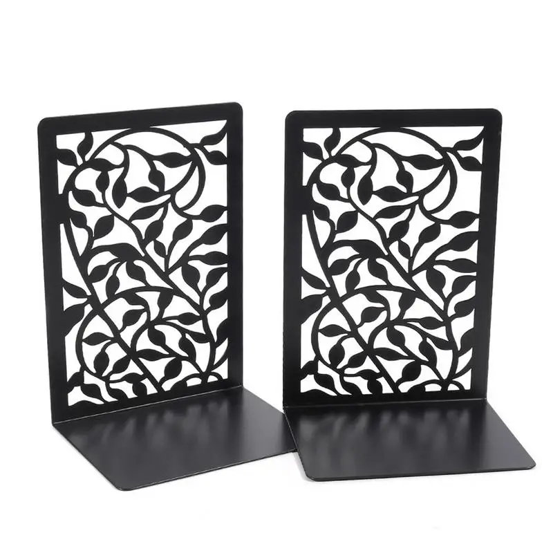 

2 Pcs Creative Tree Shadow Metal Bookends Book Support Stand Desk Organizer Storage Holder Shelf For Home School Or Office New