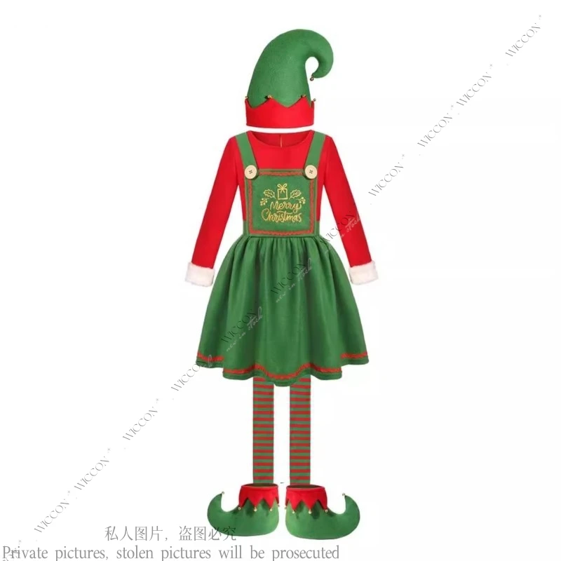Взрослый Рождественский костюм Детский яркий красный и зеленый цвет мужской