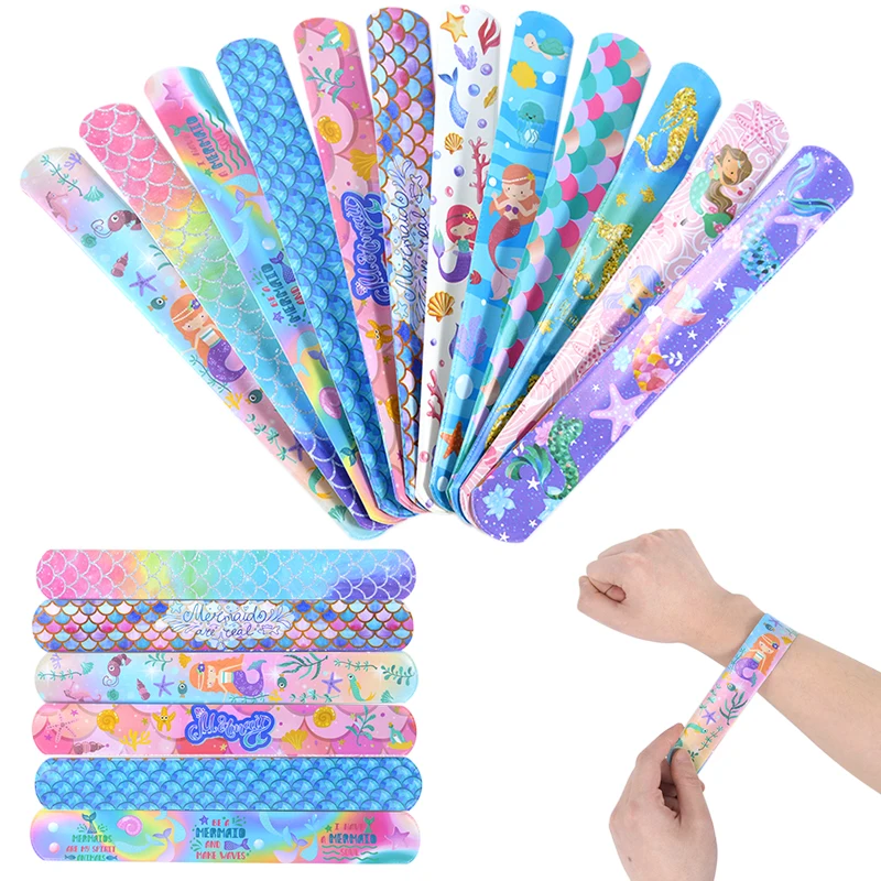 

12pcs Mermaid Clap Circle Toys Little Mermaid Theme Party Decorations Girl Birthday Party Baby Shower Decor Gift