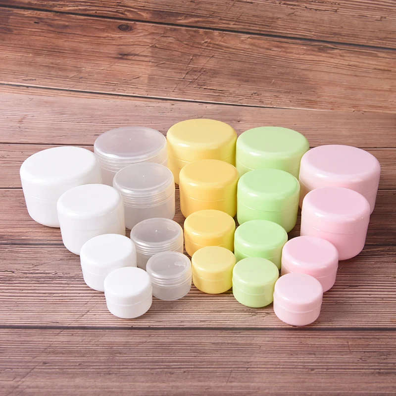 

10g/ 20g/ 50g /100g Plastic Portable Cosmetic Travel Empty Jars Pots Makeup Cream Liquid Moisturizer Lip Balm Container Pocket