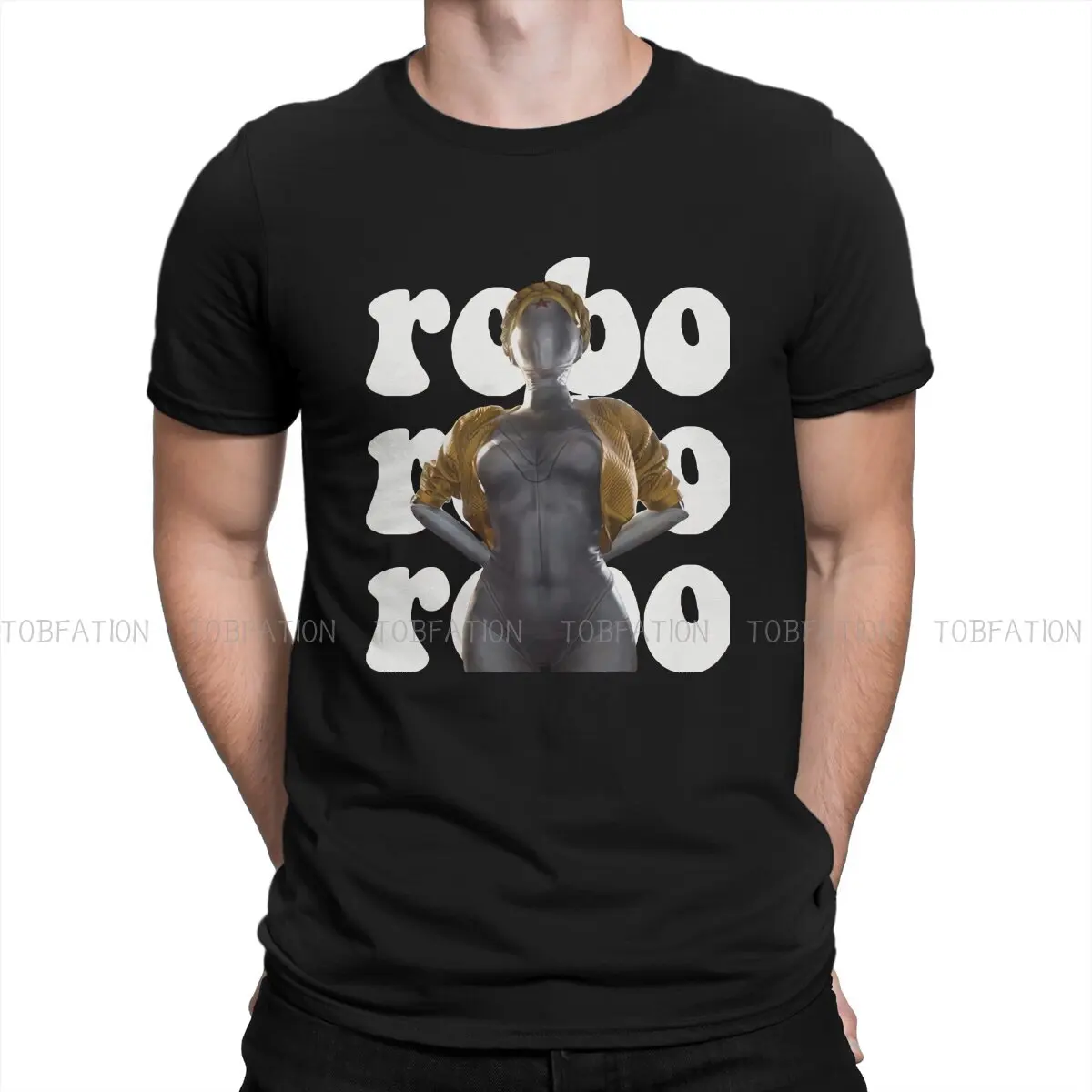 

Atomic Heart USSR Game Men's TShirt Sexy Robot Individuality T Shirt 100% Cotton Graphic Sweatshirts Hipster
