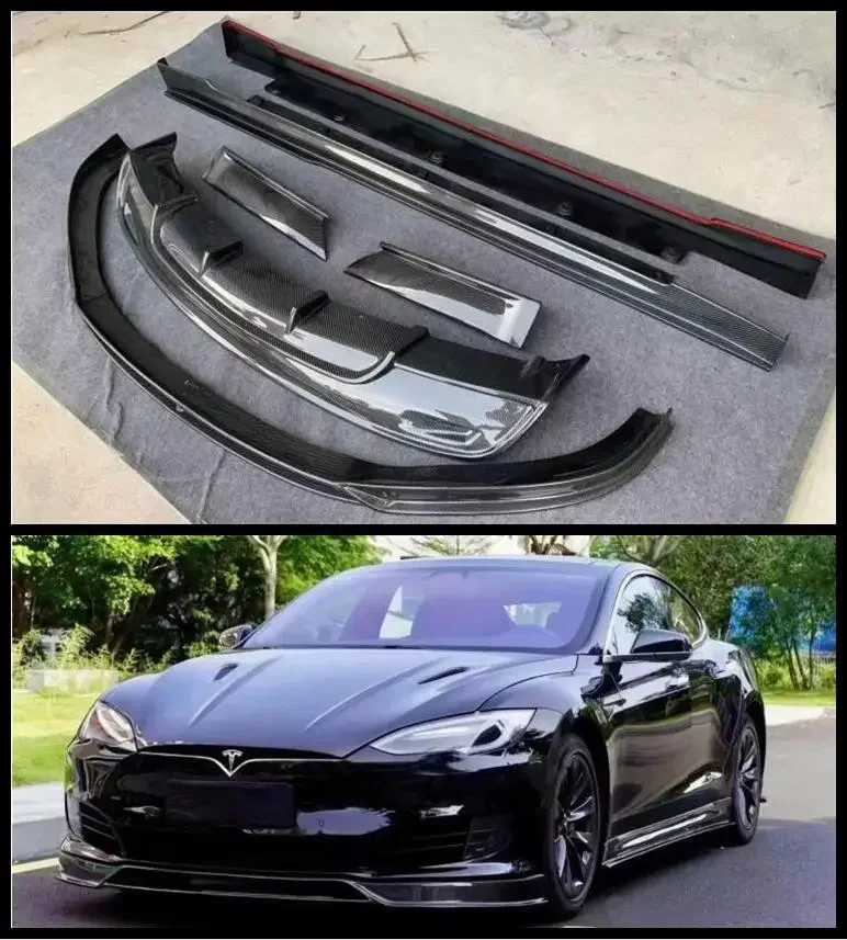 Передняя губа из углеродного волокна для Tesla Model S 2016-2020 RZ Style задний диффузор