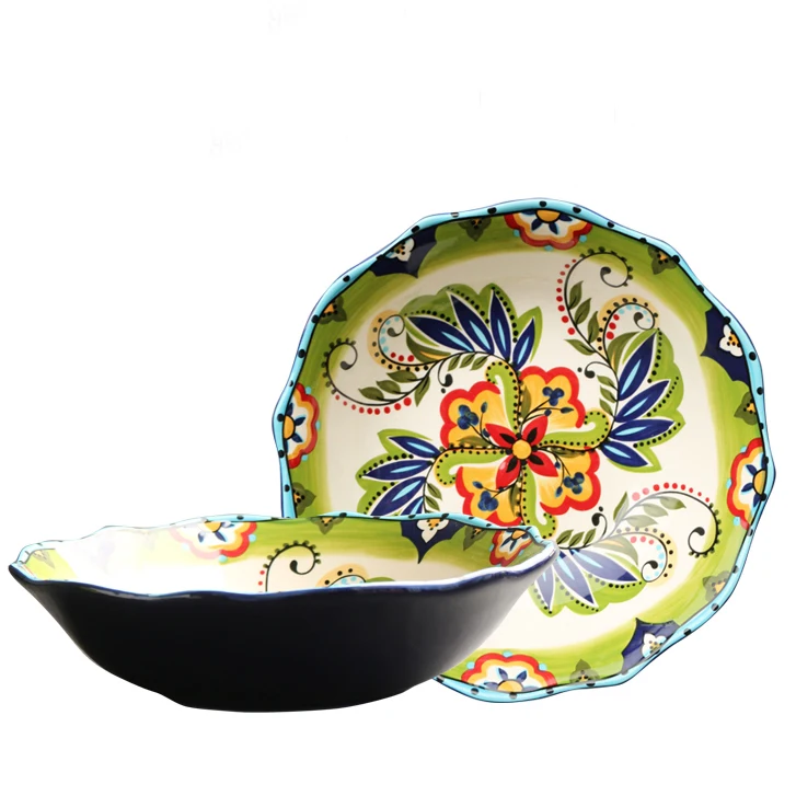 

hand-painted Creative super large soup basin European-style water-boiled fish dishes big bowl household ceramics