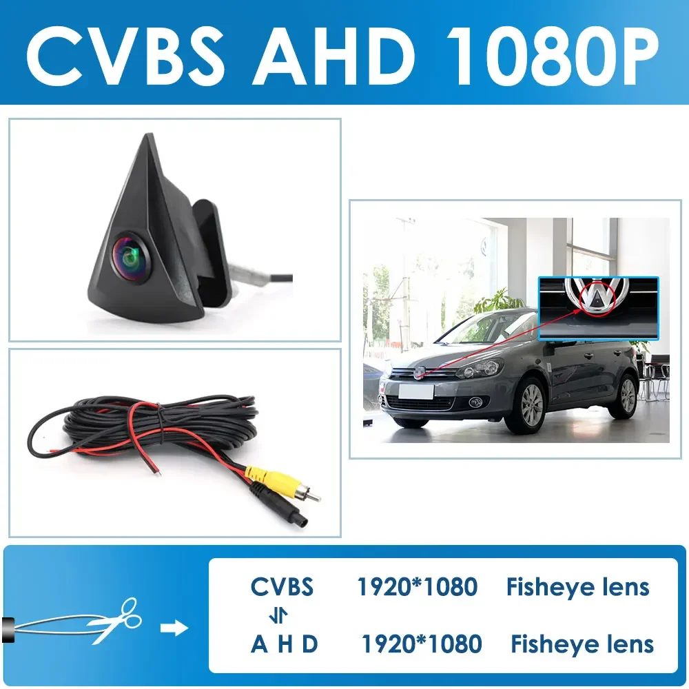

Камера переднего вида AHD 1080P для VW GOLF MK5 MK6 MK7 Passat B7 B6 B8 Polo Jetta Touareg Tiguan LAVIDA EOS GTI Transporter Fisheye
