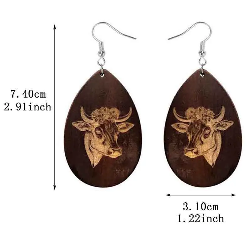 Женские серьги в форме крупного рогатого скота