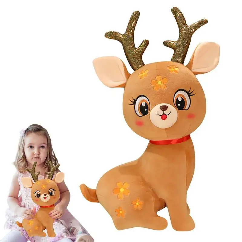 

Sika Deer Plush Pretty Sika Deer Stuffed Toy Surprise Gift Animal Dolls Lovely Expression Creative Sofa Ornament Children