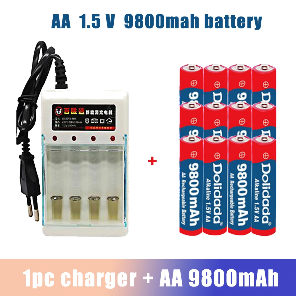 

Dolidada 2-16pcs1.5v AA Battery 9800mah Rechargeable Batteries Alkaline1.5v Drummey 4-cell Charger Torch Batterie For Clock Toys