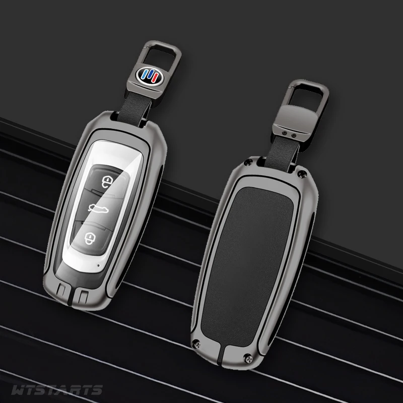 

Zinc Alloy Car Leather Keychain Case For Geely Atlas Boyue NL3 EX7 SUV GT GC9 Emgrand X7 Borui Key Protection Case Accessories